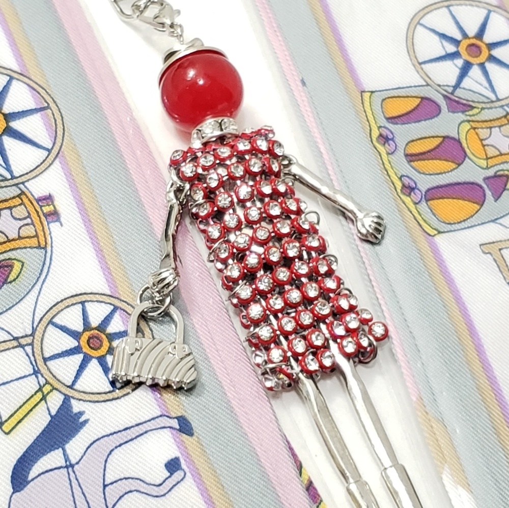 Set Of Skinny Tie Scarves With Keycharm